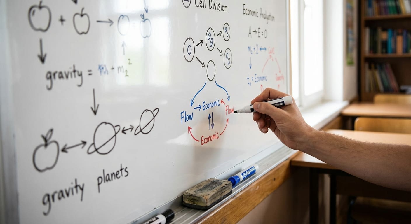 Визуализация процесса объяснения сложной темы простыми словами
