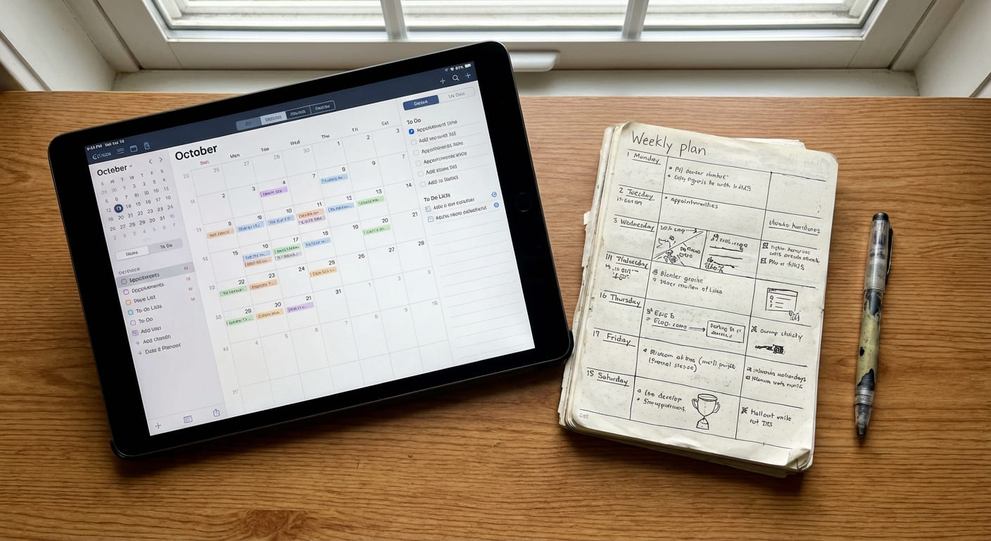 Сравнение цифрового планировщика на планшете и бумажного блокнота